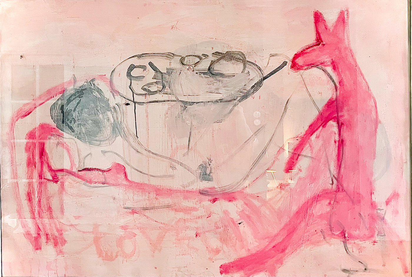 Red Family - oil on paper