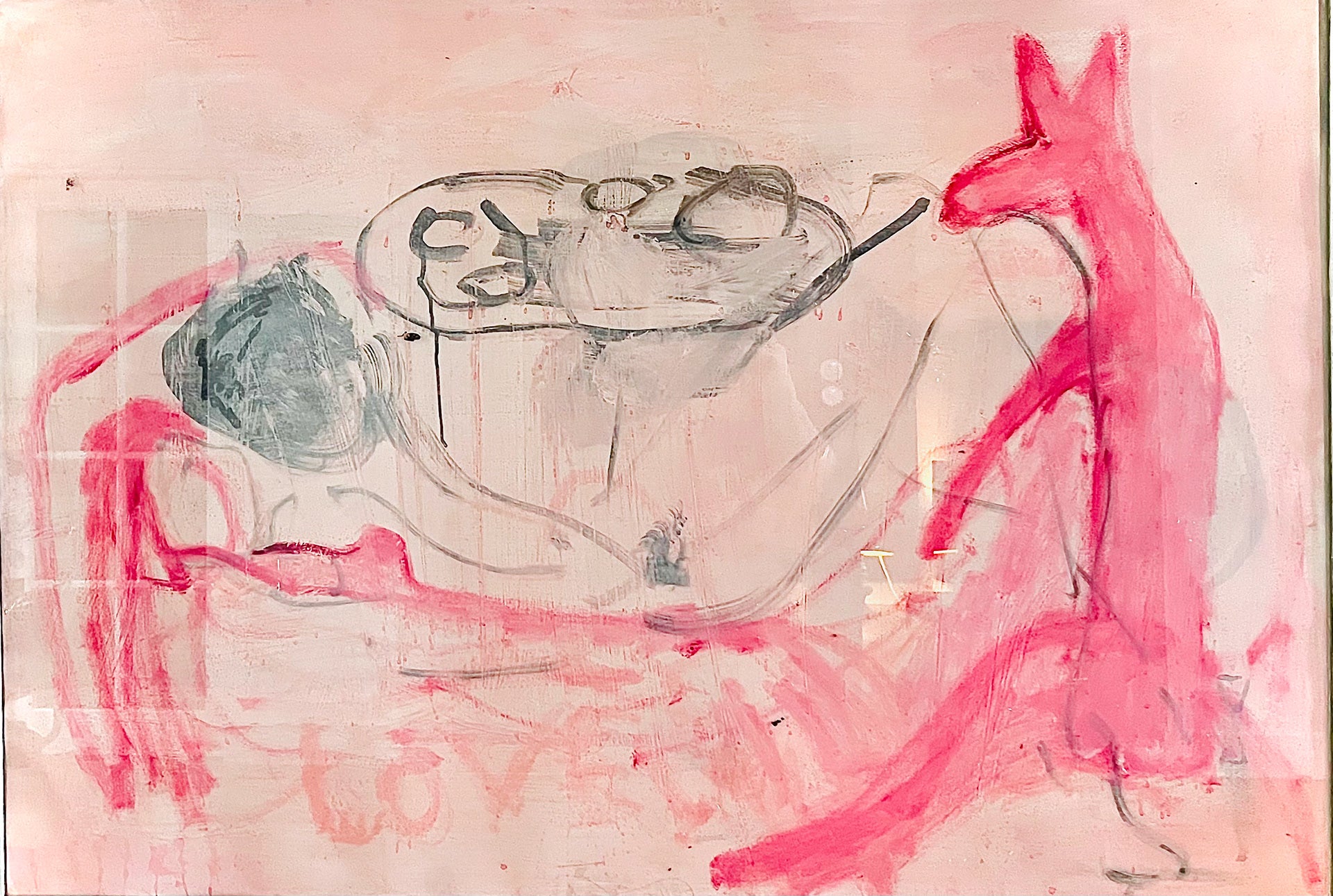 Red Family - oil on paper