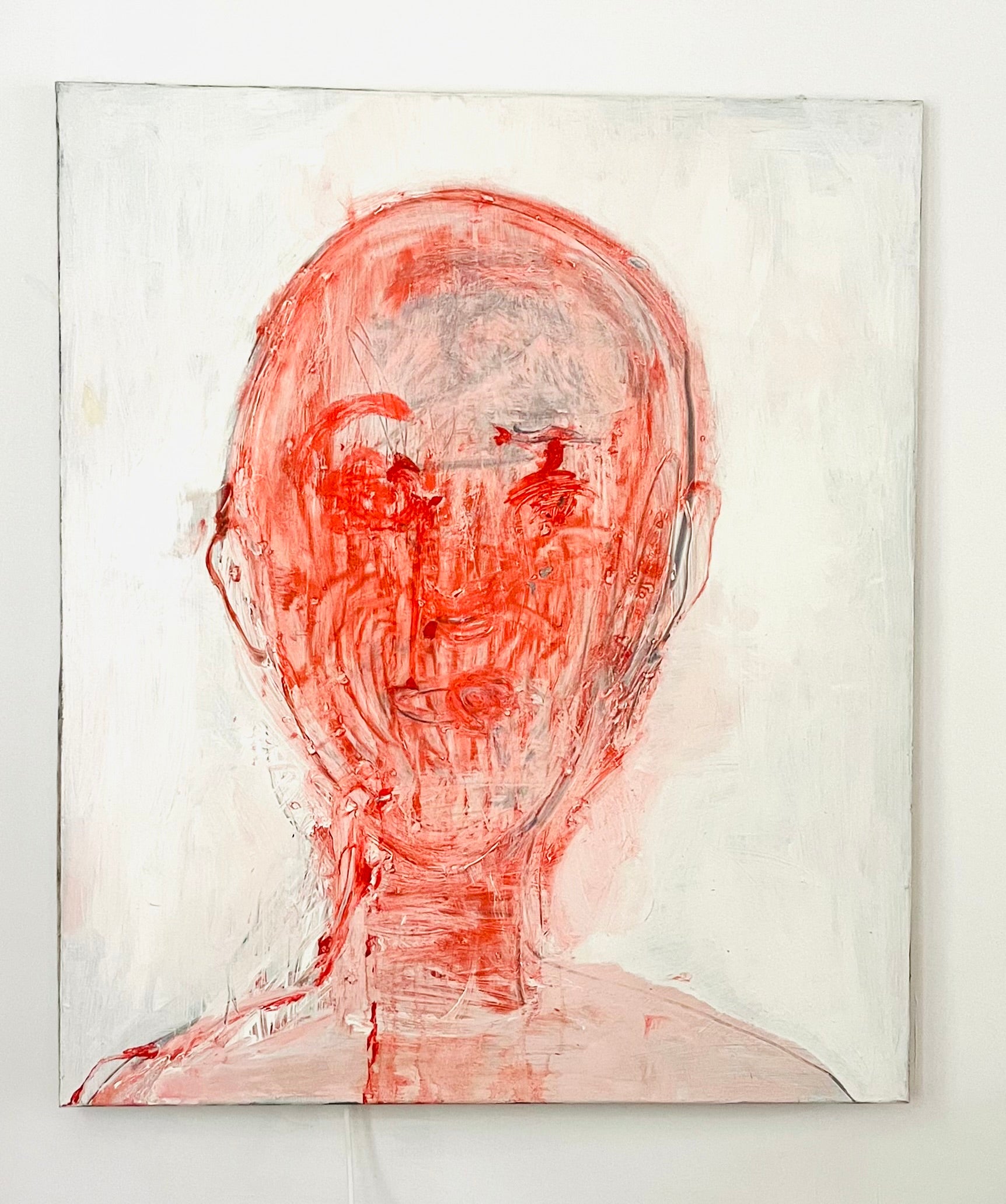 Portrait in Red - expressive oil painting