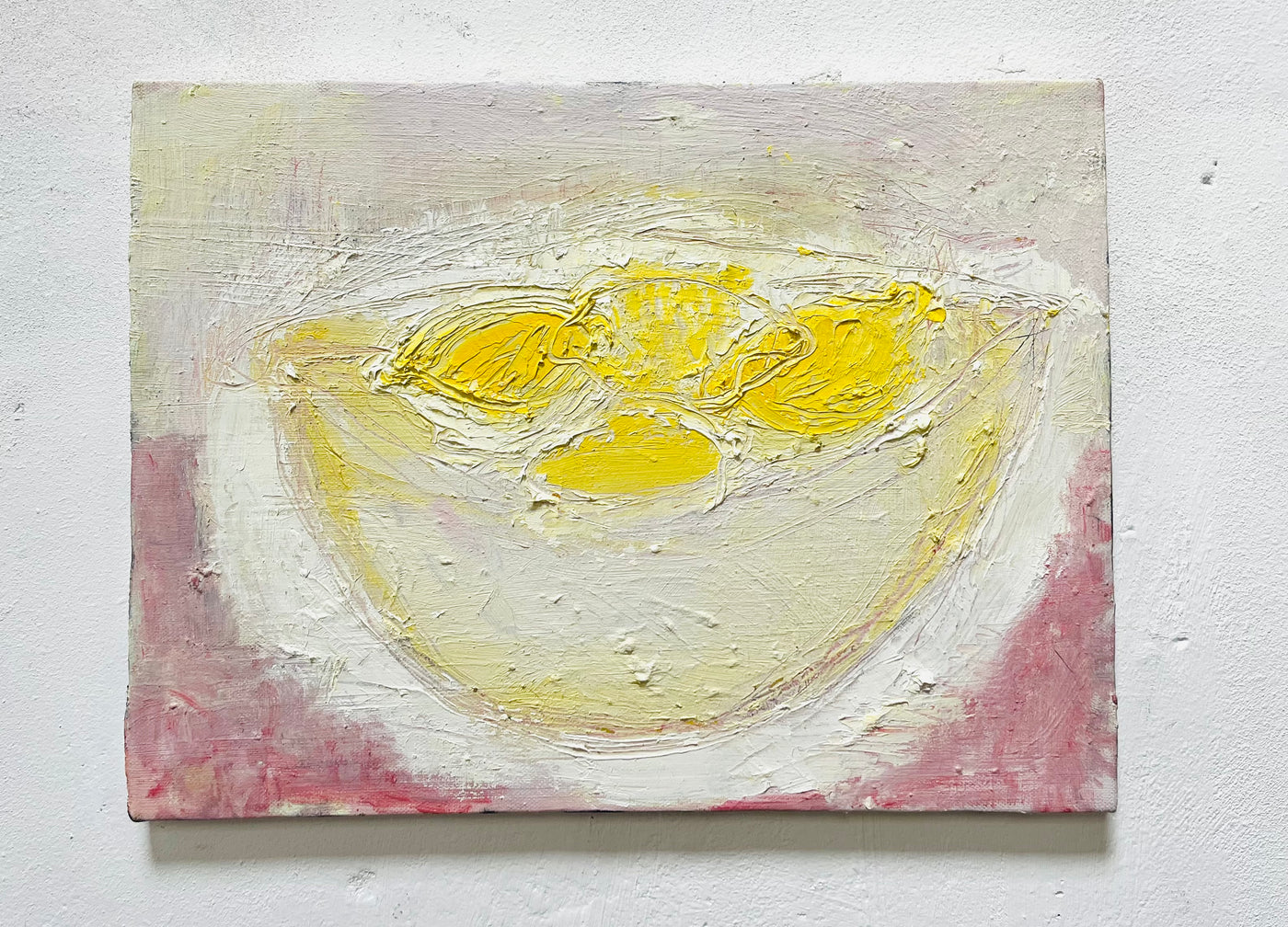 Vier citroenen in een schaal - Oil on canvas painting